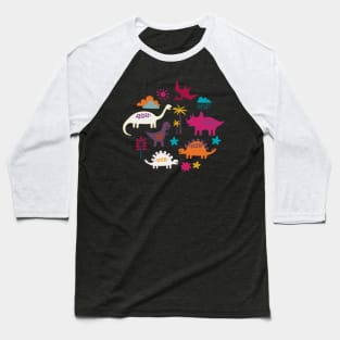 Dinosaur Land - Sunshine Brights - cute Dino design by Cecca Designs Baseball T-Shirt